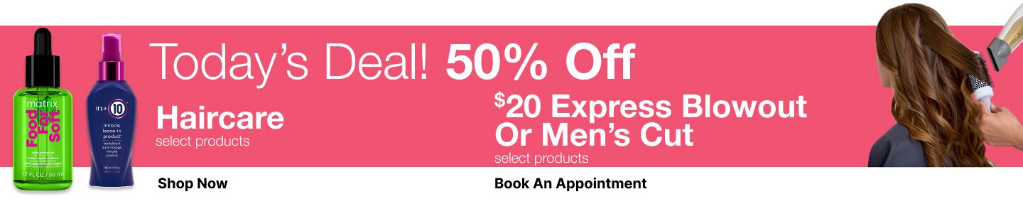 50 percent off haircare