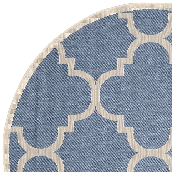 Safavieh Courtyard Collection Gina Geometric Indoor/Outdoor Round Area Rug