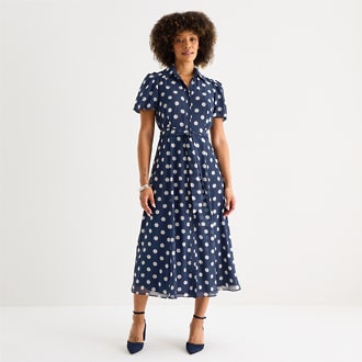 52seven Midi Dots Shirt Dress