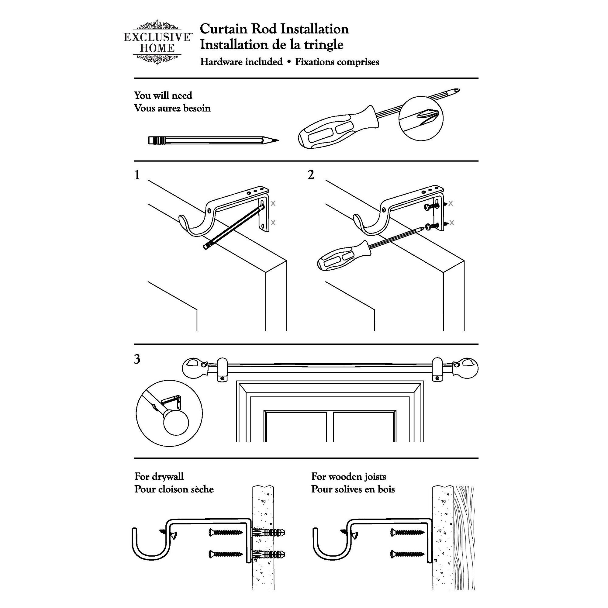 Exclusive Home Curtains Sphere 1 Adjustable Curtain Rod