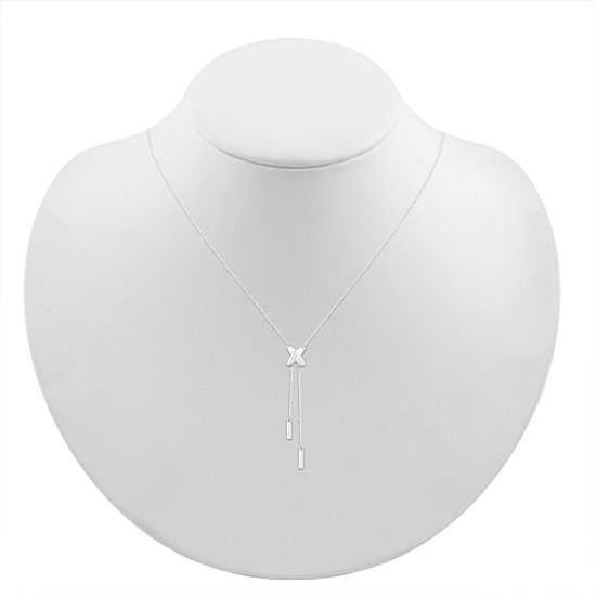 Lariat Style Womens 10K White Gold Y Necklace
