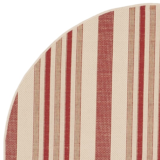 Safavieh Courtyard Collection Ercan Stripe Indoor/Outdoor Round Area Rug