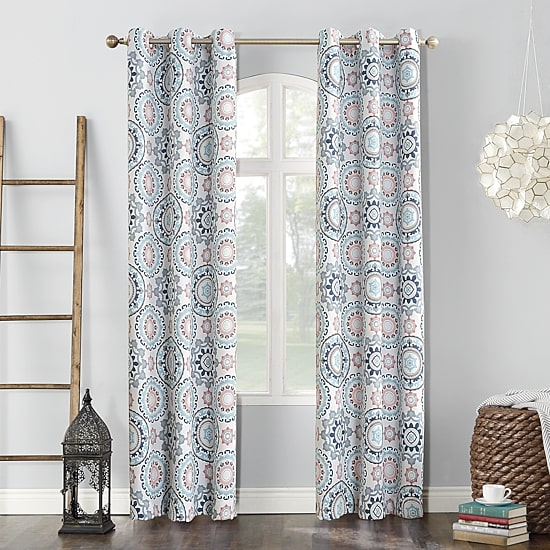 Sun Zero Nepal Grommet Top Energy Saving Blackout Single Curtain Panel