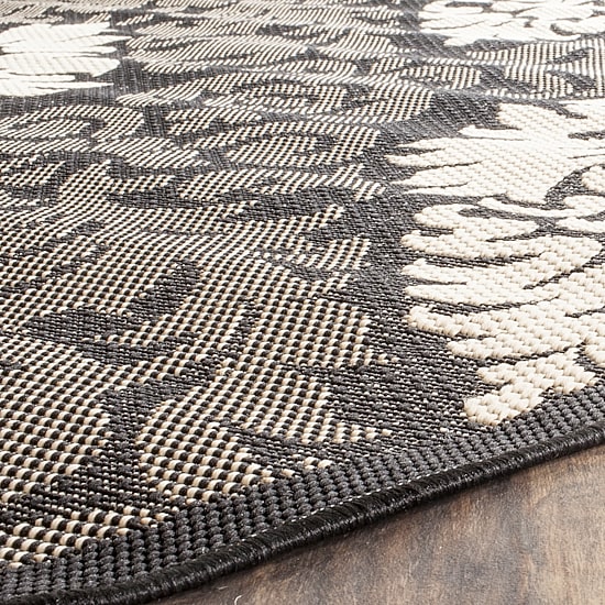 Safavieh Courtyard Collection Louise Damask Indoor/Outdoor Square Area Rug