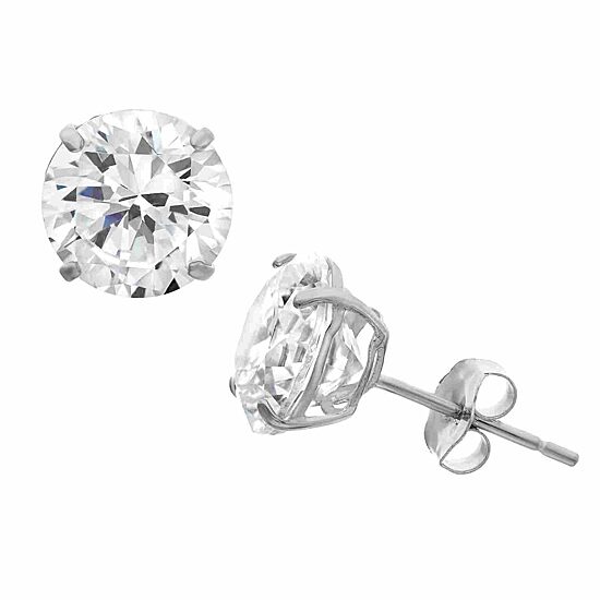 DiamonArt® 1 1/2 CT. T.W. White Cubic Zirconia Sterling Silver Round Stud Earrings