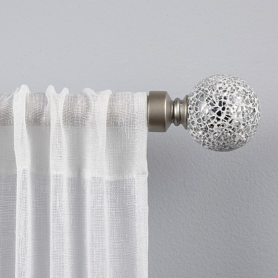 Exclusive Home Curtains White Mosaic 1 IN Adjustable Curtain Rod