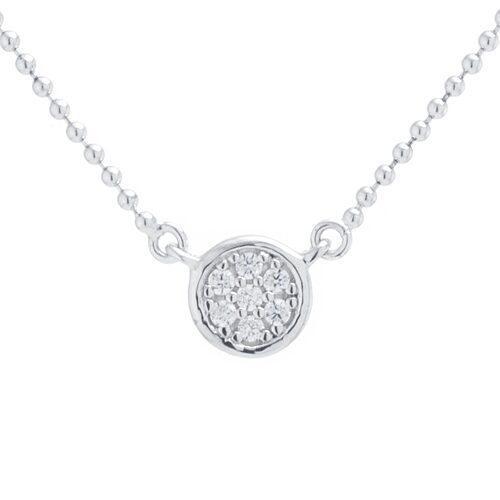 Silver Treasures Womens Cubic Zirconia Sterling Silver Round 14 Inch Choker Necklace, One Size