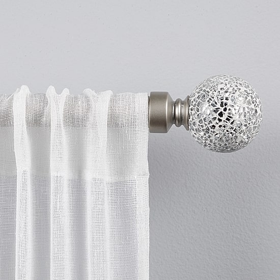 Exclusive Home Curtains White Mosaic 1 IN Adjustable Curtain Rod