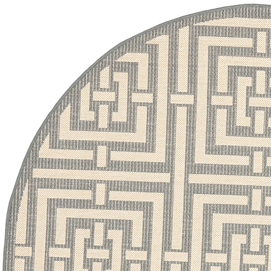Safavieh Courtyard Collection Varvara Geometric Indoor/Outdoor Round Area Rug