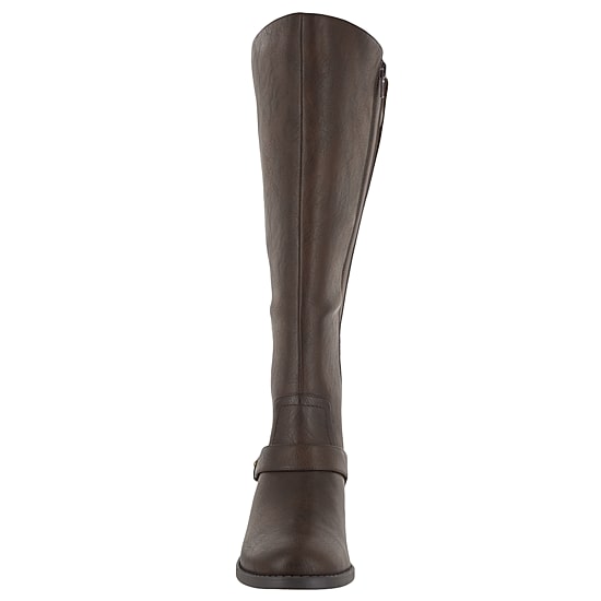 Easy Street Womens Jewel Plus Block Heel Zip Riding Boots