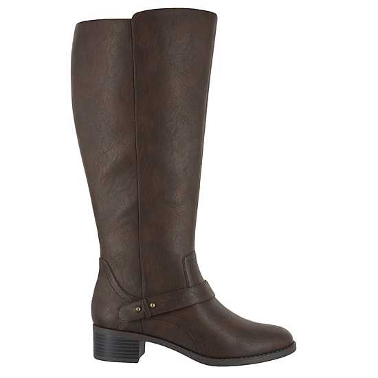 Easy Street Womens Jewel Plus Block Heel Zip Riding Boots