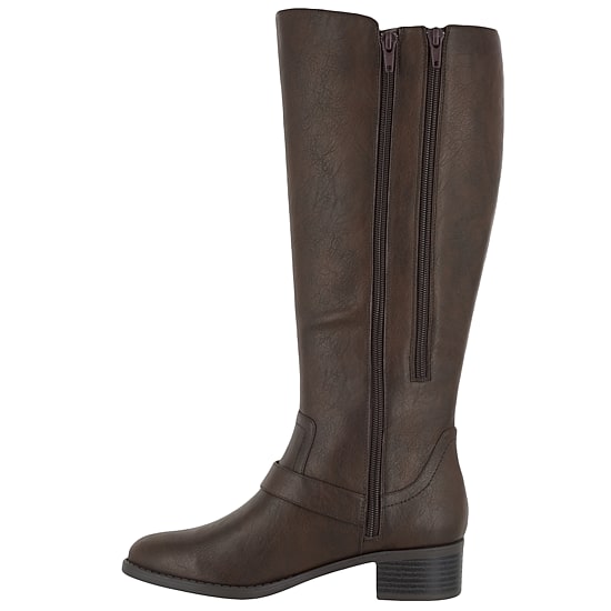Easy Street Womens Jewel Plus Block Heel Zip Riding Boots