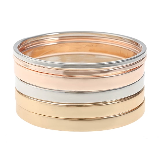 Liz Claiborne Tri Tone Womens 6-pc. Bracelet Set