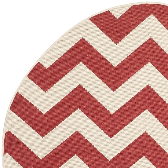Safavieh Courtyard Collection Cennetig Chevron Indoor/Outdoor Round Area Rug