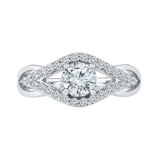 Womens Lab Created White Sapphire Sterling Silver Cocktail Ring