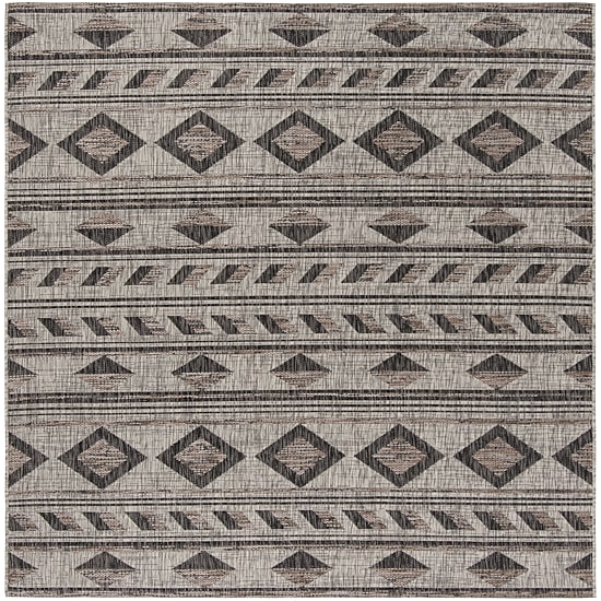 Safavieh Courtyard Collection Luana Geometric Indoor/Outdoor Square Area Rug