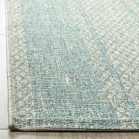 Safavieh Courtyard Collection Elena Geometric Indoor/Outdoor Square Area Rug