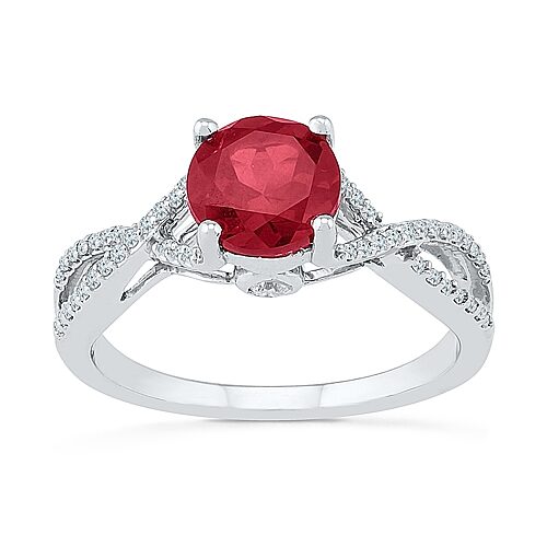 Womens Lab Created Red Ruby Sterling Silver Cocktail Ring, 9