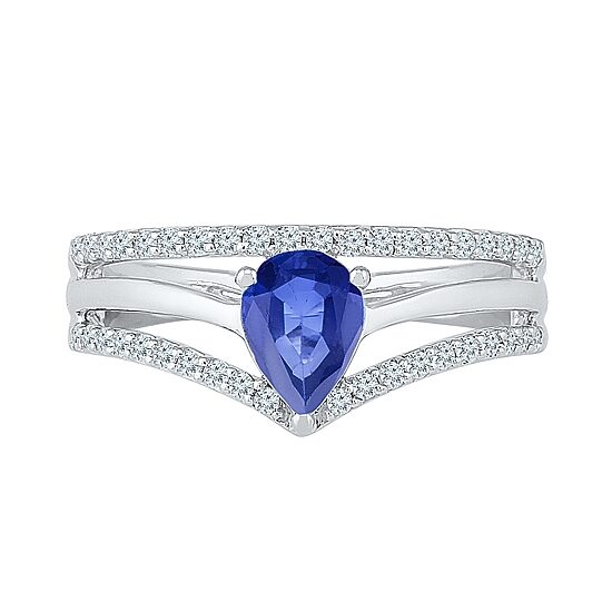 Womens Lab Created Blue Sapphire Sterling Silver Cocktail Ring