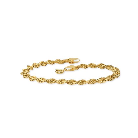 Made in Italy Womens 24K Gold Over Silver Sterling Silver Solid 7.5 Inch Link Bracelet