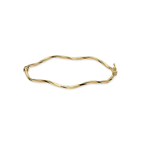 Made in Italy Womens 24K Gold Over Silver Sterling Silver Bangle Bracelet