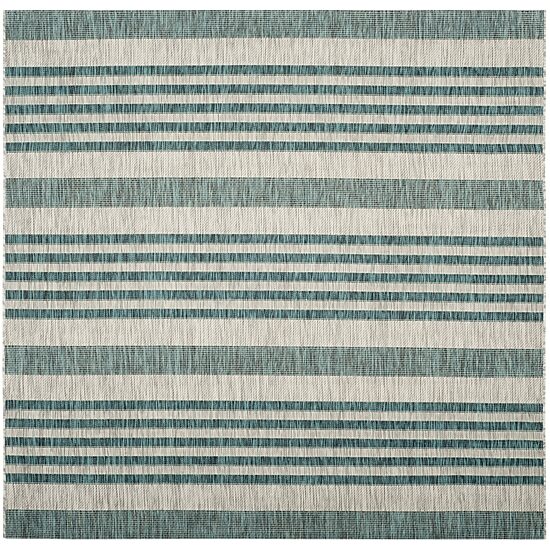 Safavieh Courtyard Collection Major Stripe Indoor/Outdoor Square Area Rug