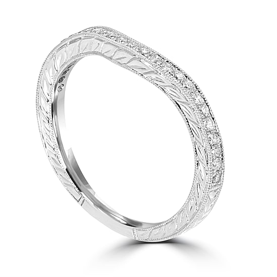 Womens 2MM 1/5 CT. Natural White Diamond 14K Gold Wedding Band