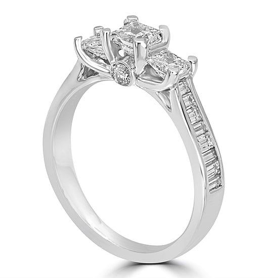 Love Lives Forever Womens 1 1/2 CT. T.W. Natural White Diamond 14K Gold 3-Stone Engagement Ring