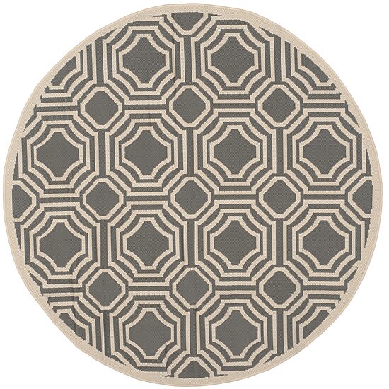Safavieh Courtyard Collection Torma Geometric Indoor/Outdoor Round Area Rug