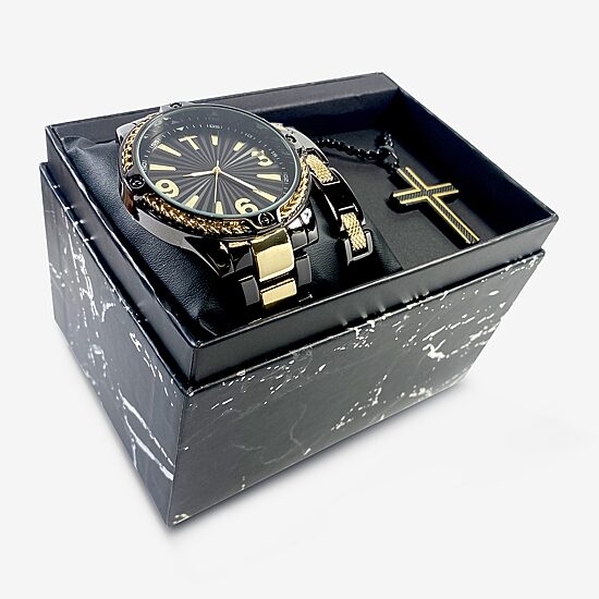 Mens Two Tone 3-pc. Watch Boxed Set Mac7133jc