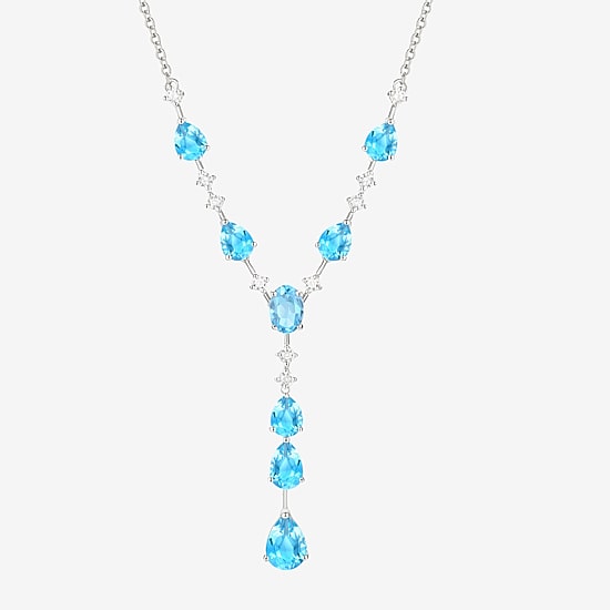Womens Gemstone 14K Gold Over Silver Y Necklace