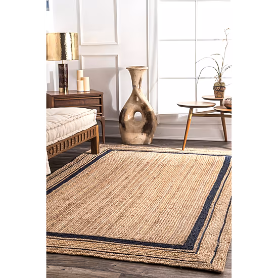 nuLoom Braided Rikki Border Jute Rug