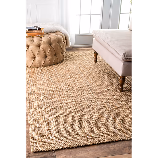 nuLoom Hand Woven Ashli Solid Jute Rug