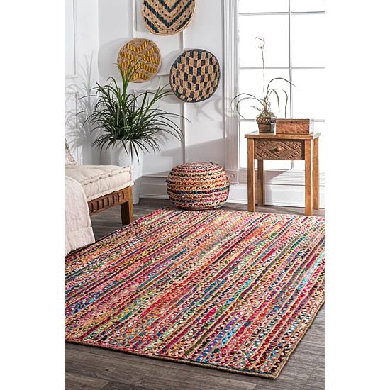 nuLoom Aleen 5x8 Braided Cotton Jute Indoor Rectangular Area Rug