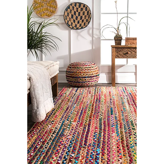 nuLoom Aleen 5x8 Braided Cotton Jute Indoor Rectangular Area Rug