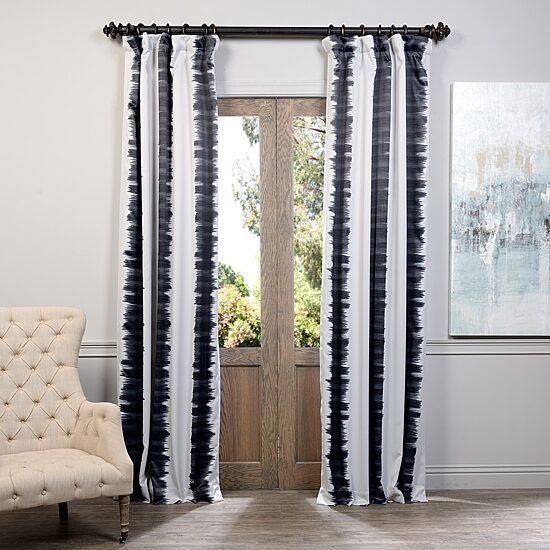 Exclusive Fabrics & Furnishing Flambe Rod Pocket Back Tab Light-Filtering Single Curtain Panel