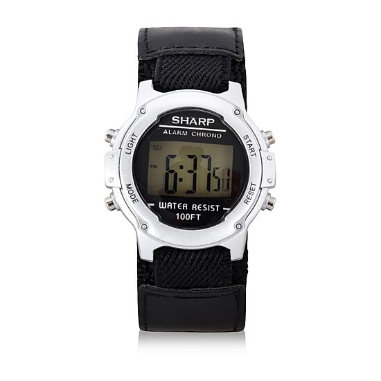Auguste Jaccard Sharp Mens Automatic Digital Black Strap Watch Shr3020jc