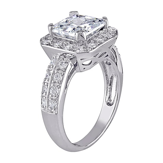 Womens 5 3/4 CT. Cubic Zirconia Sterling Silver Engagement Ring