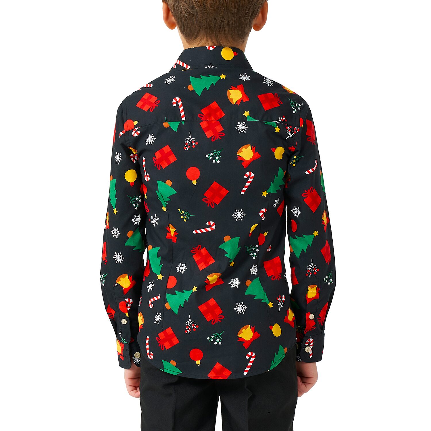Opposuits Christmas Little Boys Spread Collar Long Sleeve Dress Shirt