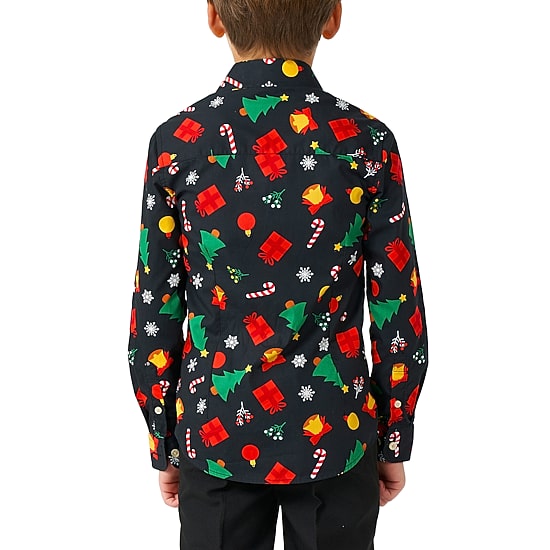Opposuits Christmas Little Boys Spread Collar Long Sleeve Dress Shirt