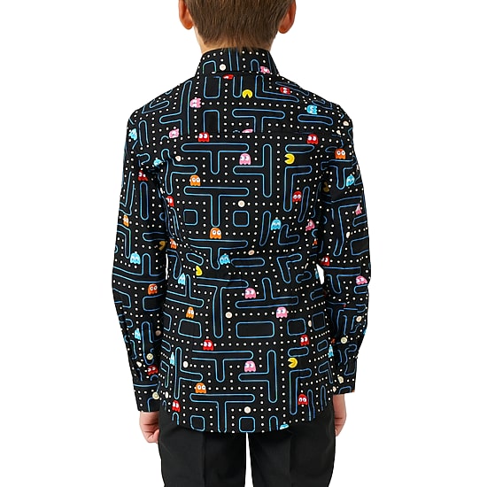 Opposuits Little Boys Spread Collar Long Sleeve Pacman Dress Shirt