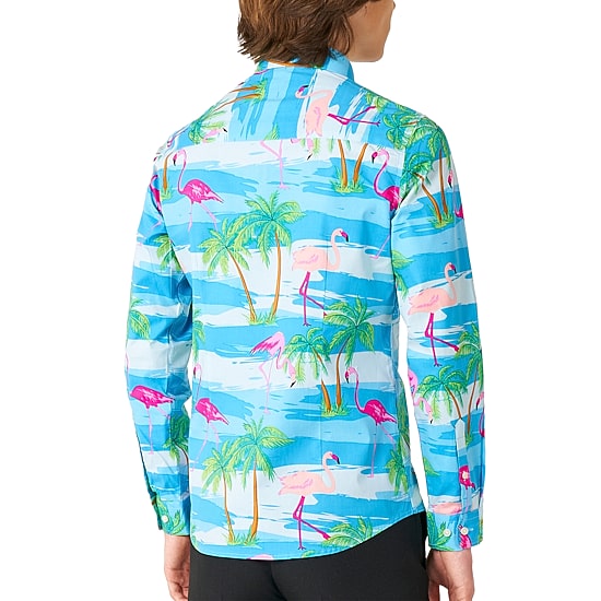 Opposuits Flamingo Big Kid Boys Spread Collar Long Sleeve Dress Shirt