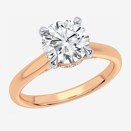 (G-H / Si1-Si2) Womens 1 1/7 CT. T.W. Lab Grown White Diamond 14K Gold Round Solitaire Engagement Ring