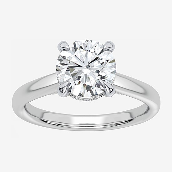 (G-H / Si1-Si2) Womens 3 1/4 CT. T.W. Lab Grown White Diamond 14K Gold Round Solitaire Engagement Ring
