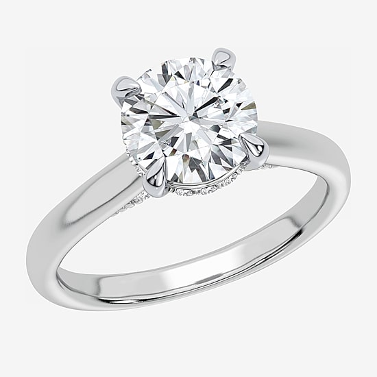 (G-H / Si1-Si2) Womens 3 1/4 CT. T.W. Lab Grown White Diamond 14K Gold Round Solitaire Engagement Ring