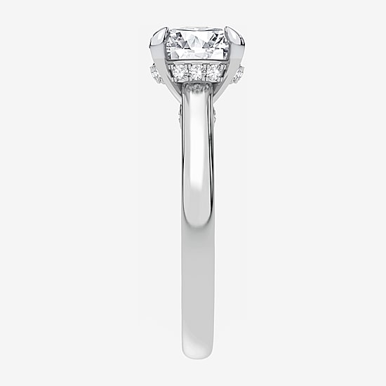 (G-H / Si1-Si2) Womens 3 1/4 CT. T.W. Lab Grown White Diamond 14K Gold Round Solitaire Engagement Ring