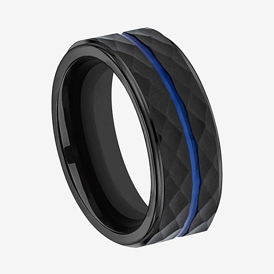 "Thin Blue Line" Mens 8MM Cobalt Wedding Band