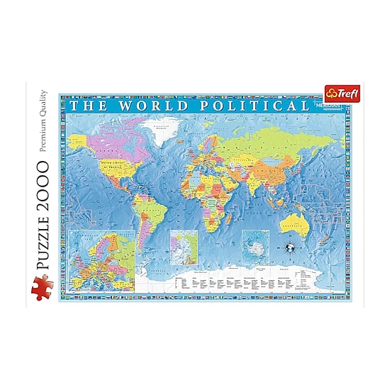 Trefl Puzzles - 2000 Piece Political Map Of The World 2000-pc. Puzzle