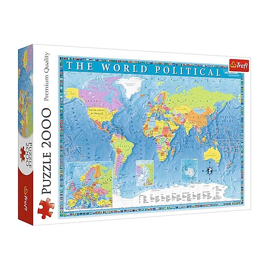 Trefl Puzzles - 2000 Piece Political Map Of The World 2000-pc. Puzzle