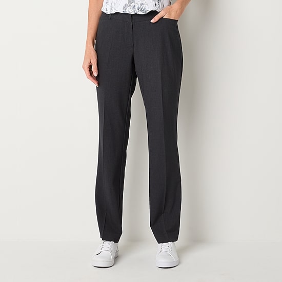 Liz Claiborne Audra Womens Adaptive Easy-on + Easy-off Straight Mid Rise Trouser